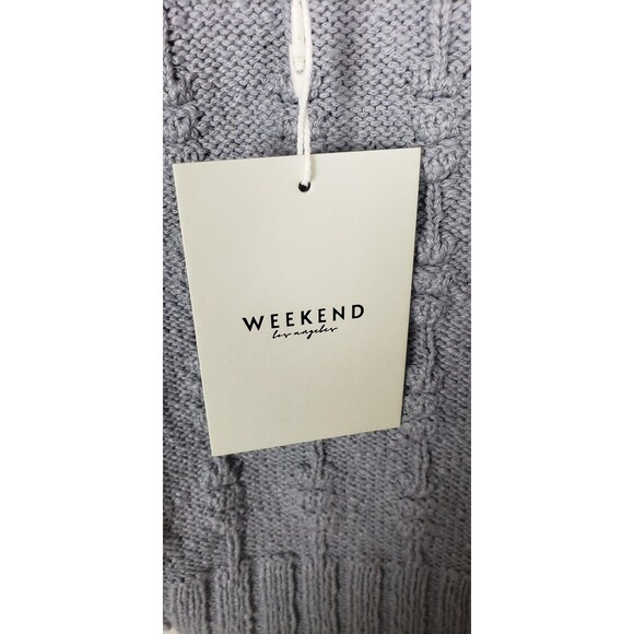 Weekend Los Angeles Sweater L Dusty Blue Cropped Knit Tank Boho Festival Casual - Picture 4 of 8